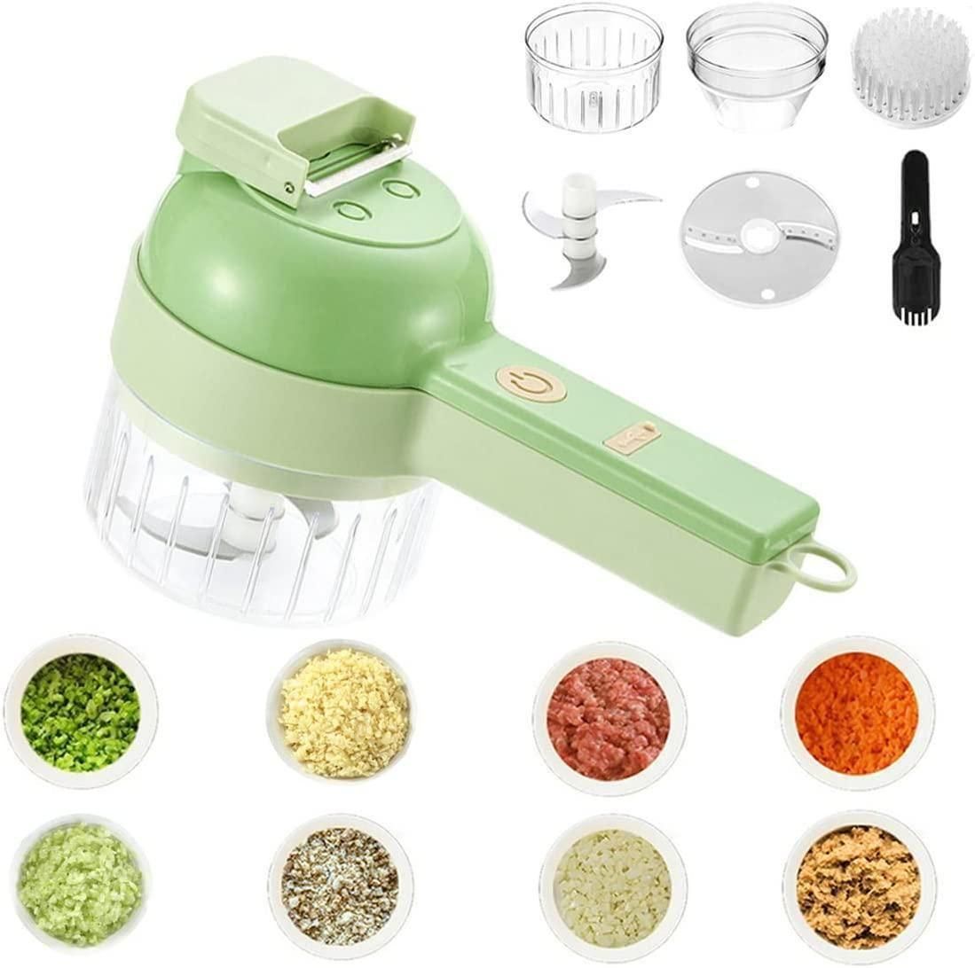 Multi-Function Electric Vegetable Chopper with Slicer & Grater (USB Rechargeable)