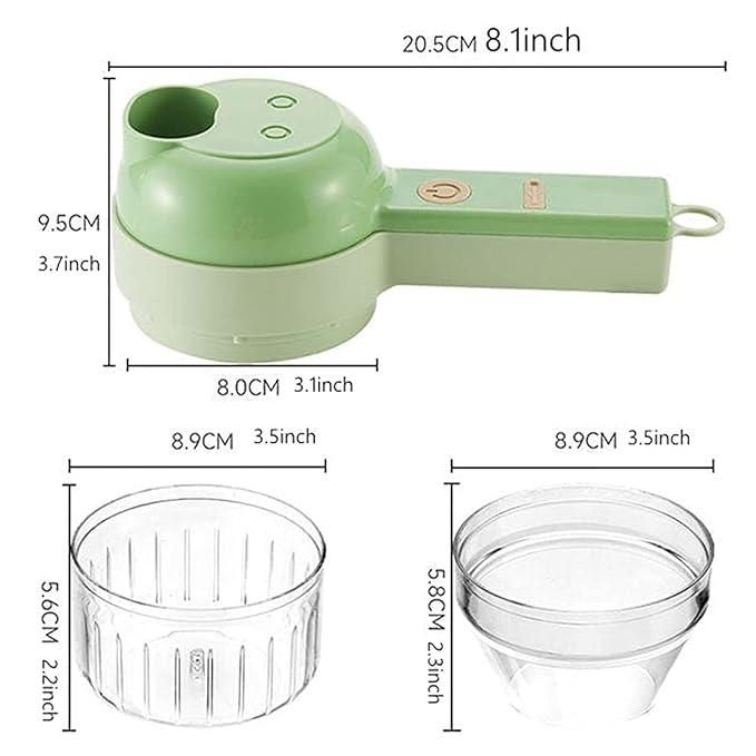Multi-Function Electric Vegetable Chopper with Slicer & Grater (USB Rechargeable)